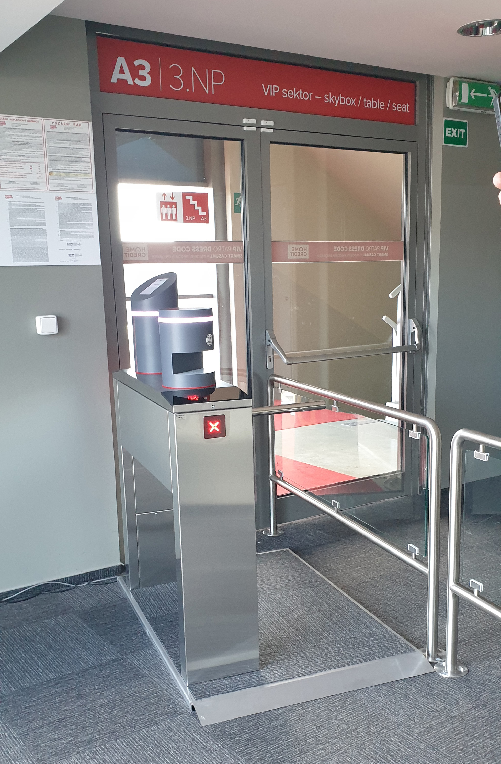 Home Credit Arena Liberec – turnikety a kontrolní systém vstupu